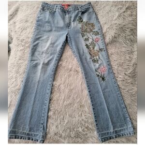 Vintage Festival Cottagecore Embroidered Blue Jeans Boho 90s Y2k Flare Hippie 16